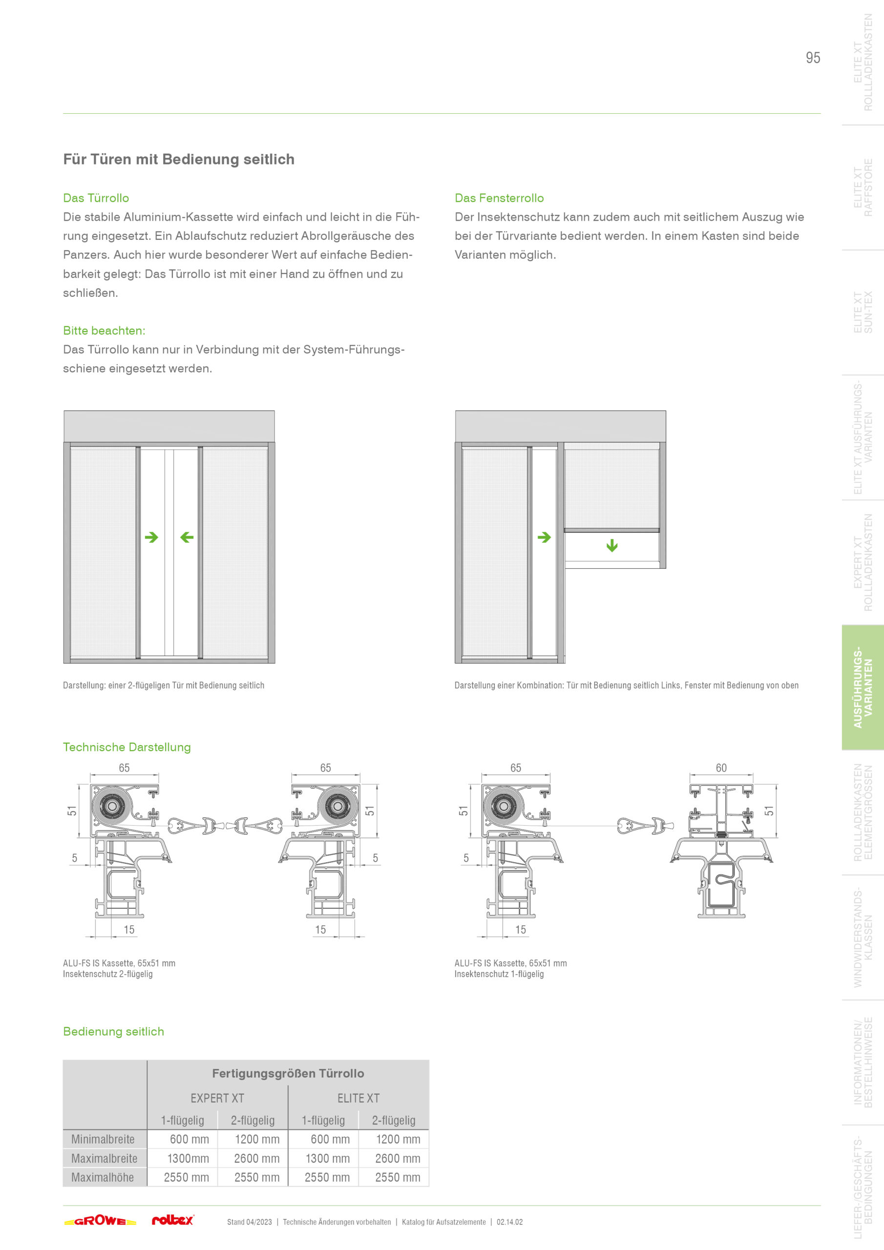 Systemanpassung integrierter Insektenschutz „Türen mit Bedienung
